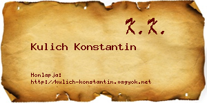 Kulich Konstantin névjegykártya